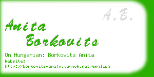 anita borkovits business card